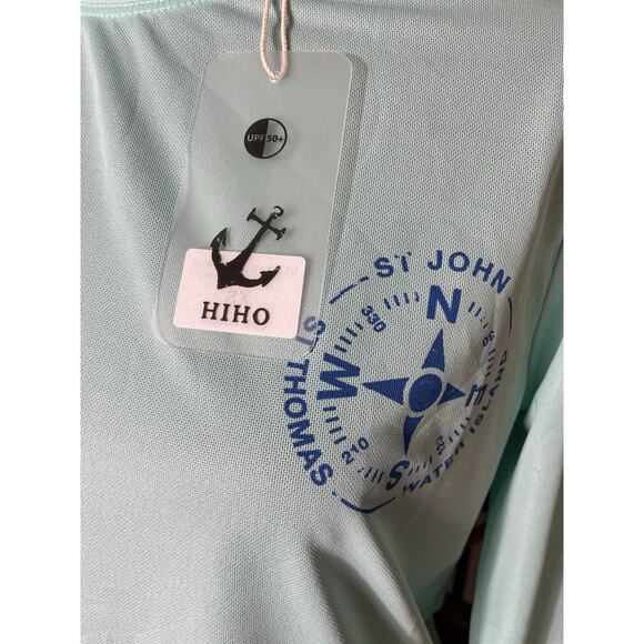 HIHO NWT VI Compass UPF 50+ N S E W Surf Shirt St John Virgin Islands Blue XS - Picture 5 of 7